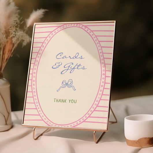 Hand getrokken kleurrijke Kaarten en geschenken te Poster