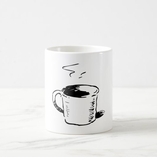 Hand getrokken koffie Mok schets minimalistisch (Center)