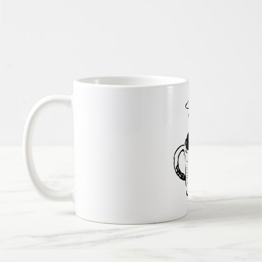 Hand getrokken koffie Mok schets minimalistisch (Links)
