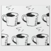 Hand getrokken koffie Mok schets minimalistisch Cadeaupapier (Vlak)
