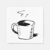 Hand getrokken koffie Mok schets minimalistisch Servet (Voorkant)