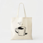 Hand getrokken koffie Mok schets minimalistisch Tote Bag (Voorkant)
