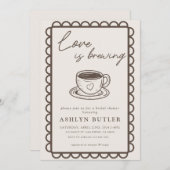 Hand getrokken koffie thema bruids douche uitnodig kaart (Voorkant / Achterkant)