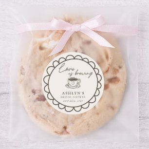 Hand getrokken koffie thema Vrijgezellenfeest Stic Ronde Sticker