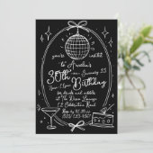 Hand getrokken krabbel cocktail 30th elke leeftijd kaart (Staand voorkant)