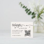 Hand getrokken krabbel eigenzinnige QR Code RSVP b Informatiekaartje (Staand voorkant)
