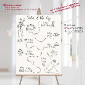 Hand getrokken krabbel retro bruiloft tijdlijn poster