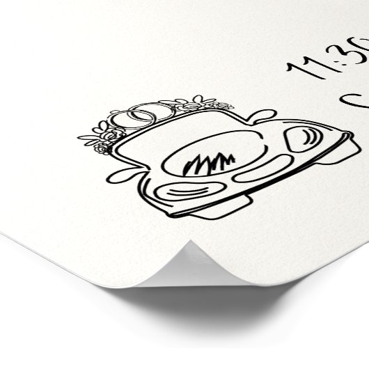 Hand getrokken krabbel retro bruiloft tijdlijn poster (Hoek)