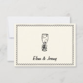 Hand getrokken krabbel  schets Franse bruiloft RSVP Kaartje (Achterkant)
