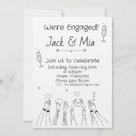 Hand getrokken krabbel uitnodiging