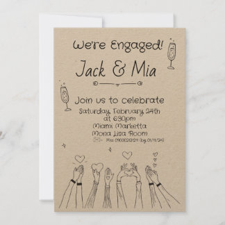 Hand getrokken krabbel uitnodiging