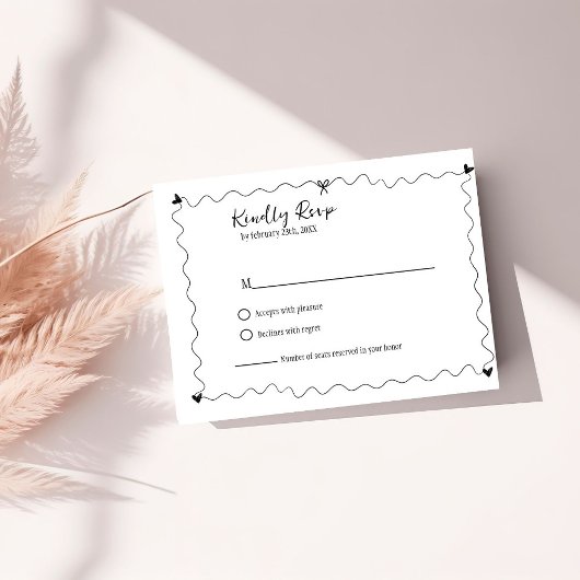 Hand getrokken krabbelillustraties Bruiloft RSVP