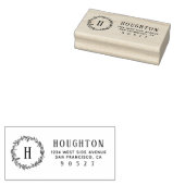 Hand-getrokken krans Monogram retouradres Rubberstempel (Gestempeld)