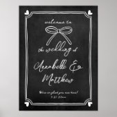 Hand getrokken krijt grillige bruiloft welkom teke poster (Voorkant)