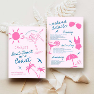 Hand getrokken Kustvrijgezellenweekend Kaart