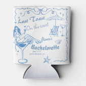 Hand getrokken laatste toast op de kust Bacheloret Blikjeskoeler (Voorkant)