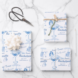 Hand getrokken laatste toast op de kust Bacheloret Inpakpapier Vel