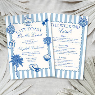 Hand getrokken laatste toast op de kust Bacheloret Kaart