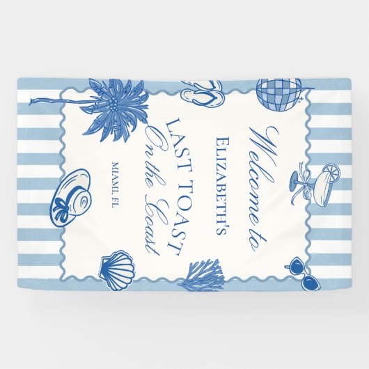 Hand getrokken laatste toast op de kust Bacheloret Spandoek (Horizontaal)