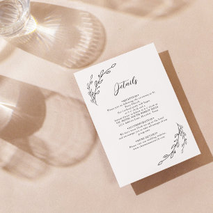 Hand getrokken lauwerkrans informatiekaartje