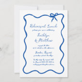 Hand getrokken lint Frans blauw repetitielunch Kaart (Voorkant)