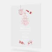 Hand getrokken Maroon Illustraties Doodles bruilof Acryl Bord (Hoek)