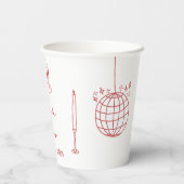 Hand getrokken Maroon Illustraties Doodles bruilof Papieren Bekers (Achterkant)