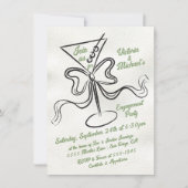 Hand getrokken Martini Bow Funky Verlovingsfeest Kaart (Voorkant)