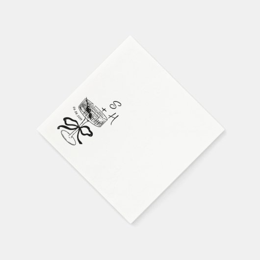 Hand getrokken minimalistische Coquette Drinken br Servet (Hoek)