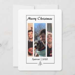 Hand getrokken minimalistische foto strip Kerstmis Feestdagenkaart