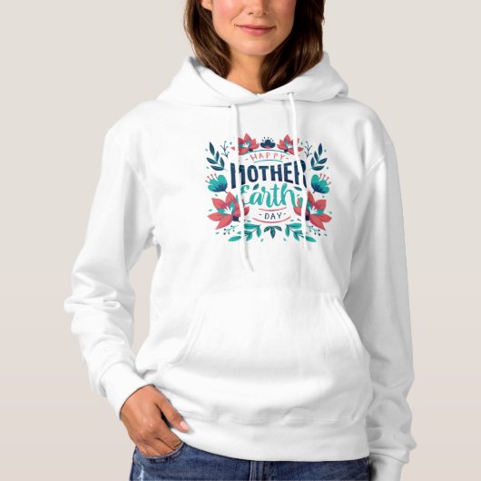 Hand getrokken Moeder Aarde Dag Design-23184 Hoodi Hoodie (Voorkant)