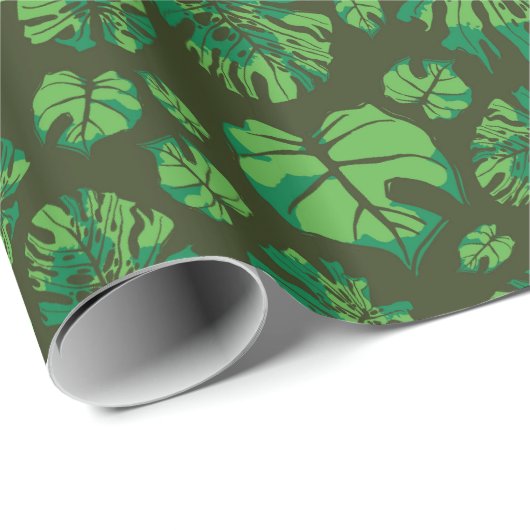 Hand getrokken Monstera Leaf Array Cadeaupapier (Rol Hoek)
