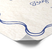  Hand Getrokken Navy Blue Swans Wedding Welkom Poster (Hoek)
