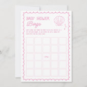 Hand getrokken Ocean Seashell Baby shower Bingo sp Kaart (Voorkant)