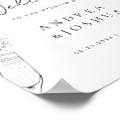 Hand getrokken Oesters Champagne Script Welkom tek Poster (Hoek)