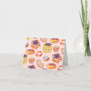 Hand getrokken ontbijt traktaties, pannenkoeken, w aankondiging