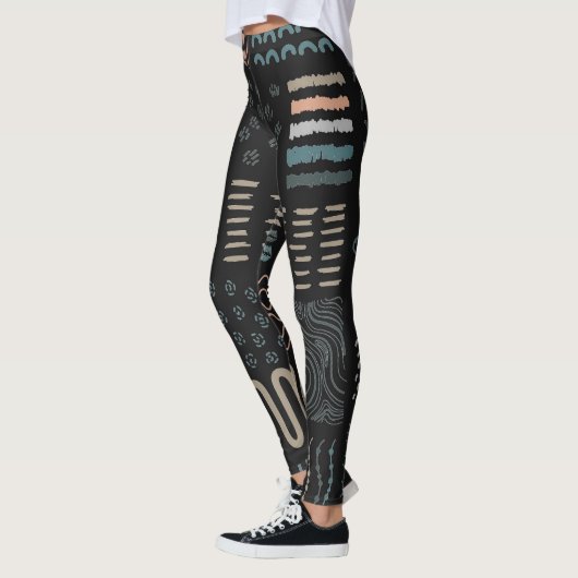 Hand getrokken Ontwerp Elementen Vormen Squiggles  Leggings (Links)