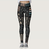 Hand getrokken Ontwerp Elementen Vormen Squiggles  Leggings (Voorkant)