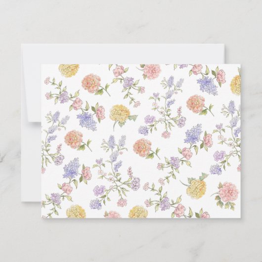 Hand getrokken Paarse Bloemen Vrijgezellenfeest Bedankkaart (Achterkant)