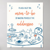 Hand getrokken partij Baby shower envelop station Poster (Voorkant)