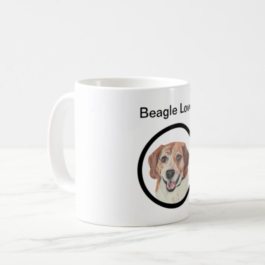 Hand getrokken pastel Beagle Hondenliefhebber Mok (Voorkant links)