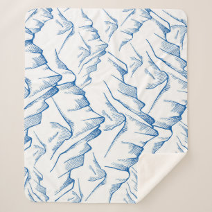 Hand-getrokken patroon van het berglandschap. sherpa deken