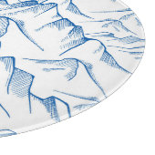 Hand-getrokken patroon van het berglandschap. snijplank (Hoek)