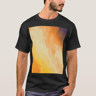Hand getrokken penseelstreken olieverfschilderij t-shirt