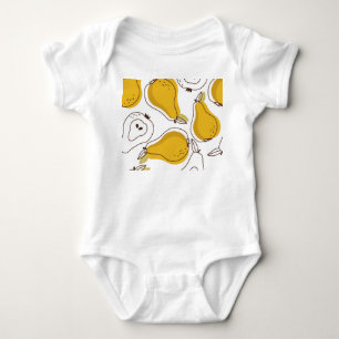Hand getrokken peren decoratief behang romper