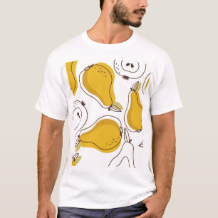Hand getrokken peren decoratief behang t-shirt