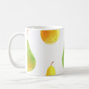 Hand getrokken peren, waterverf voedsel afbeelding koffiemok