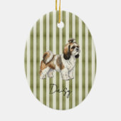Hand getrokken Pet Portrait Sketch Waterverf Shih Keramisch Ornament (Achterkant)