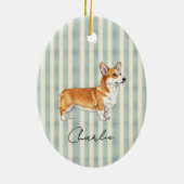 Hand getrokken Pet Portrait Waterverf Corgi Keramisch Ornament (Achterkant)
