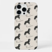 Hand getrokken Pet Portrait Waterverf Doodle Dog iPhone Hoesje (Achterkant)
